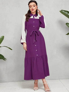 Lemon Tart Color Block Detail Maxi Dress LTAMD672