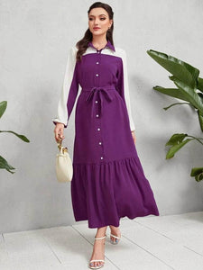 Lemon Tart Color Block Detail Maxi Dress LTAMD672