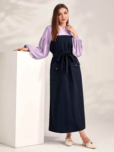 Lemon Tart Color Block Detail Maxi Dress LTAMD673