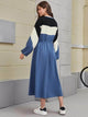 Lemon Tart Color Block Maxi Long Dress LTAMD200