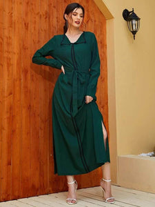 Lemon Tart Contrast Detail Long Maxi Dress LTAMD351