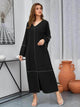 Lemon Tart Contrast Detail Long Maxi Dress LTAMD390 - Black