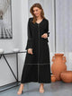 Lemon Tart Contrast Detail Long Maxi Dress LTAMD390 - Black