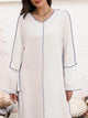 Lemon Tart Contrast Detail Long Maxi Dress LTAMD390 - White
