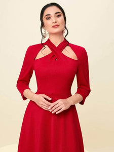 Lemon Tart Cut Out Detail Long Dress LTAMD668