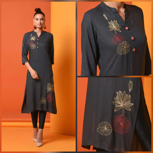 Lemon Tart CUTS44 Embroiderd Unstitched Cambric Kurti