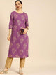 Lemon Tart CUTS479 Gold Foil Block Printed Unstitched Cambric Kurti