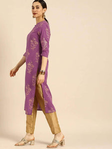 Lemon Tart CUTS479 Gold Foil Block Printed Unstitched Cambric Kurti