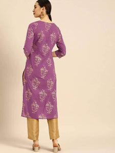 Lemon Tart CUTS479 Gold Foil Block Printed Unstitched Cambric Kurti