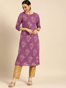 Lemon Tart CUTS479 Gold Foil Block Printed Unstitched Cambric Kurti