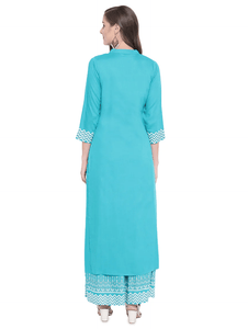 Lemon Tart CUTS90-BLU 2 Piece Block Printed Unstitched Cambric Suit