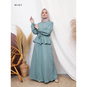 Lemon Tart Double Tiered Long Maxi Dress LTAMD157 - Mint