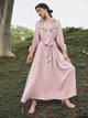 Lemon Tart Embroidered Detail Long Maxi Dress LTAMD327 - Pink