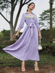 Lemon Tart Embroidered Detail Long Maxi Dress LTAMD327 - Purple