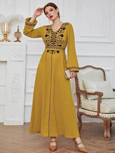 Lemon Tart Embroidered Detail Long Maxi Dress LTAMD527