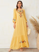 Lemon Tart Embroidered Detail Maxi Dress LTAMD700 - Yellow