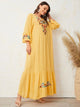 Lemon Tart Embroidered Detail Maxi Dress LTAMD700 - Yellow