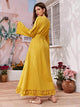 Lemon Tart Frill Trim Detail Long Maxi Dress LTAMD470