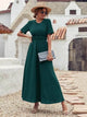 Lemon Tart Front Elastic Waist Detail Long Maxi Dress LTAMD371 - Green