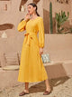 Lemon Tart Front Tie Detail Long Maxi Dress LTAMD420