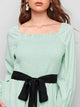Lemon Tart Front Tie Elasticated Detail Long Maxi Dress LTAMD421 - BG