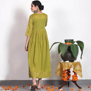 Lemon Tart Gold Foil Polka Dot Print Detail Long Dress LTAMD25