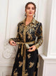 Lemon Tart Gold Print Detail Long Maxi Dress LTAMD594