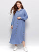 Lemon Tart Hooded Button Detail Maxi Long Dress LTAMD220 - Blue