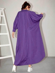 Lemon Tart Kaftan Pocket Detail Long Maxi Dress LTAMD463 - Purple