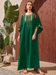 Lemon Tart Kaftan Print and Sequin Detail Long Maxi Dress LTAMD638 - Green