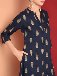 Lemon Tart KHLUS15 Gold Foil Printed Khaddar Unstitched Kurti