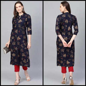 Lemon Tart KHLUS344 1 Piece Gold Foil Block Printed Unstitched Khaddar Kurti