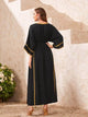 Lemon Tart Lace and Kaftan Detail Long Dress LTAMD660 - Black