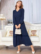 Lemon Tart Lace Detail Long Maxi Dress LTAMD306 - Navy Blue