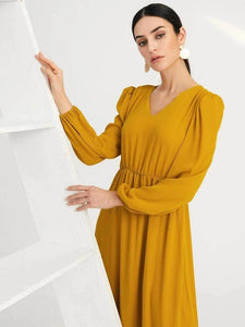 Lemon Tart Lace Detail Long Maxi Dress LTAMD306 - Yellow