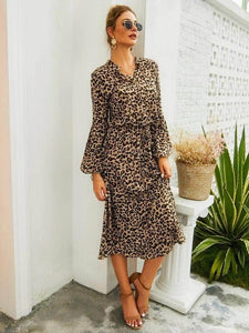 Lemon Tart Leopard Print Detail Long Dress LTAMD225 - BR