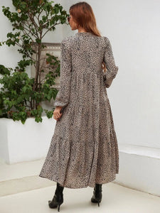 Lemon Tart Leopard Print Detail Maxi Dress LTAMD721 - LBR
