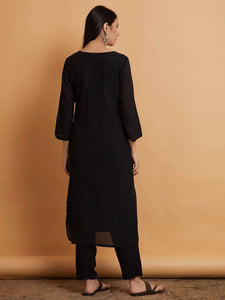 Lemon Tart LTSV1-Black Staple Viscose Embroidered 2 Piece Suit