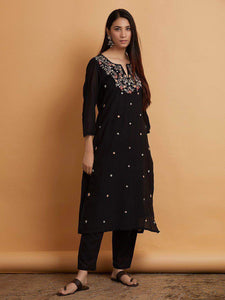 Lemon Tart LTSV1-Black Staple Viscose Embroidered 2 Piece Suit