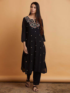 Lemon Tart LTSV1-Black Staple Viscose Embroidered 2 Piece Suit