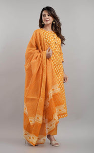 Lemon Tart LTUS705 3 Piece Block Printed Unstitched Lawn Suit