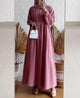 Lemon Tart Pintuck Detail Long Maxi Dress LTAMD555 - Pink
