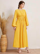 Lemon Tart Pleat Detail Long Maxi Dress LTAMD330 - Yellow