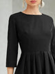 Lemon Tart Pleat Detail Long Maxi Dress LTAMD389 - Black