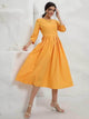 Lemon Tart Pleat Detail Long Maxi Dress LTAMD389 - Yellow