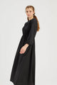 Lemon Tart Pleated Detail Long Maxi Dress LTAMD402 - Black