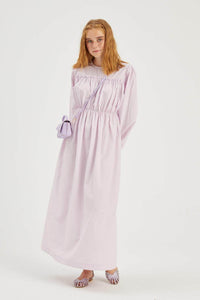 lemon Tart Pleated Detail Long Maxi Dress LTAMD402 - Purple