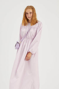 lemon Tart Pleated Detail Long Maxi Dress LTAMD402 - Purple