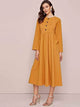 Lemon Tart Pocket and Stitch Detail Long Dress LTAMD66