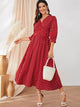 Lemon Tart Polka Dot Detail Long Maxi Dress LTAMD314 - Red